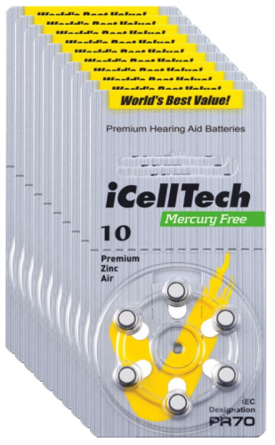 Hörgerätebatterien iCellTech P10 gelb Batterien für Hörgerät