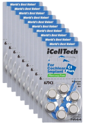 CI Batterien iCellTech 675 Implant Batterien für Hörimplantat Sparpack Jahresration 600 Batterien